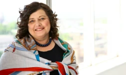 La patronne de Starling Anne Boden, dans les bureaux de la banque britannique à Cardiff, le 11 mai 2022