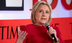 Hillary Clinton s'exprime à l'occasion d'un événement à New York, le 23 avril 2019