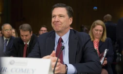 Le directeur du FBI, James Comey, lors d'une audition devant le Sénat sur les activités des services de renseignement russes, le 10 janvier 2017 à Washington 