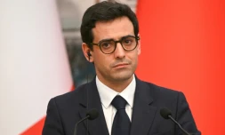 Le ministre français des Affaires étrangères Stéphane Séjourné, lors d'une visite à Pékin le 1er avril 2024