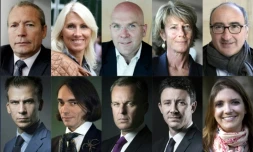 Montage photos réalisé le 11 mai 2017 montrant certains des candidats investis par La République en marche ! pour les législatives (g-d): Barbara Pompili, Jean-Michel Fauvergue, Marie Sara, Bruno Bonnell, Laurence Vichnievsky, Eric Halphen, Marie Guévenoux, Mounir Mahjoubi, Gaspard Gantzer, Cédric Villani, François de Rugy, Benjamin Griveaux, Aurore Berge et Richard Ferrand