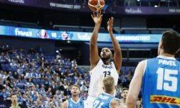 Boris Diaw avec l'équipe de France contre l'Islande à l'Euro, le 3 septembre 2017 à Helsinki