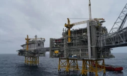 Deux plateformes en mer du Nord, à 140 kilomètres à l'ouest de Stavanger, en Norvège, le 3 décembre 2019