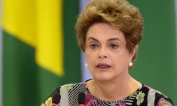 La présidente brésilienne Dilma Rousseff lors du lancement d'un plan national contre le Zika à Brasilia, 23 mars 2016