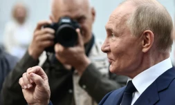 Image réalisée par l'agence russe Sputnik du président Vladimir Poutine, le 21 août 2024, dans la région de Moscou