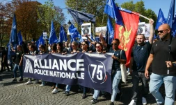 Des policiers manifestent à l'appel du syndicat Alliance, le 15 septembre 2026