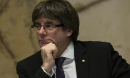 Carles Puigdemont a jusqu'à 10h00 locales pour affirmer clairement qu'il renonce à déclarer l'indépendance. photo du 17 octobre 2017 à Barcelone