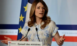 La ministre déléguée à l'Energie et porte-parole du gouvernement, Maud Bregeon, lors d'une conférence de presse à l'issue du Conseil des ministres, le 15 avril 2026 à Paris