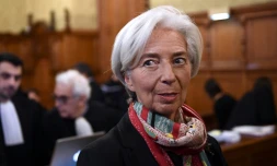 Christine Lagarde devant la Cour de Justice de la République le 12 décembre 2016 à Paris