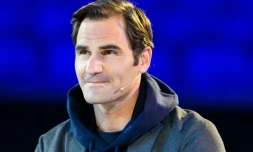 Le Suisse Roger Federer lors du tirage au sort de l'Open d'Australie, le 10 janvier 2019 à Melbourne 