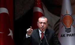 Le président turc Recep Tayyip Erdogan lors d'une réunion politique à Ankara, le 17 novembre 2017   