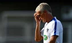 L'entraîneur des Bleus Didier Deschamps à Clairefontaine, le 28 août 2017