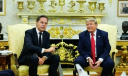 Le secrétaire général de l'Otan Mark Rutte et le président américain Donald Trump à la Maison Blanche le 24 juin 2026