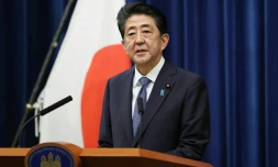 Le Premier ministre japonais Shinzo Abe annonce son intention de démissionner pour raisons de santé, le 28 août 2020 à Tokyo