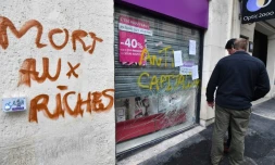 Après une manifestation à Montpellier contre la politique du président Emmanuel Macron, le 14 avril 2018