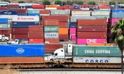 Des conteneurs en provenance de Chine et d'Asie au port de Long Beach, le 31 août 2019 en Californie