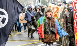 Manifestation d'étudiants à Lille le 28 mars 2018 "contre l'intervention de la police et des fascistes sur les campus universitaires"
