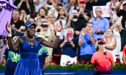 La Canadienne Victoria Mboko, tombeuse de la Kazakhe Elena Rybakina, en demi-finales du tournoi de Montréal, le 6 août 2025