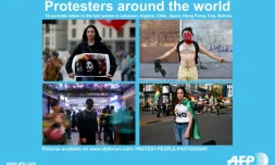 Photos de contestataires dans le monde entier prises en octobre 2019.
On peut trouver d'autres photos sur www.afpforum.com