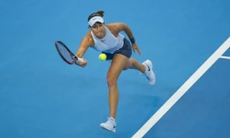 La Française Caroline Garcia en finale du tournoi de Pékin face à la Roumaine Simona Halep, le 8 octobre 2017 