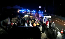Manifestation d'agriculteurs dans la nuit du 15 au 16 décembre 2025 sur une rocade prÚs de Toulouse