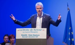 Laurent Wauquiez, candidat à la présidence du parti Les Républicains, lors d'une meeting de campagne à Toulon, dans le Var, le 6 décembre 2017