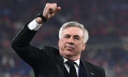 L'entraîneur italien du Real Madrid à la fin de la finale de la Ligue des champions remportée par le club madrilène contre Liverpool, le 28 mai 2022
