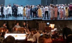 Répétition le 3 décembre 2019 de l'opéra "Orlando", composé par l'Autrichienne Olga Neuwirth, première femme à composer pour l'Opéra de Vienne