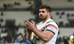 Le talonneur français Adrien Pélissié à l'issue du match contre l'Italie lors du tournoi des Six nations, le 23 février 2018 à Marseille
