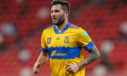 L'attaquant français du club mexicain les Tigres UANL, André-Pierre Gignac, lors du match du 2e tour de la Coupe du monde des clubs contre le club coréen Ulsan Hyundai, à Al Rayyan au Qatar, le 4 février 2021