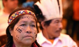 Une Indienne Aché Guayaki, le 10 novembre 2016 à Puerto Barra, au Paraguay