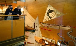 Le Premier ministre britannique Boris Johnson au musée maritime de Falmouth qui abrite le centre de presse pour le sommet du G7 qui s'ouvre vendredi à Falmouth, Cornouailles, le 10 juin 2021