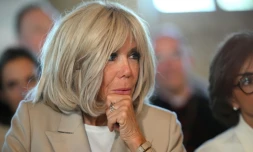 Brigitte Macron lors d'une visite à l'abbaye de Pontlevoy, dans le Loir-et-Cher, lors des journées du patrimoine, le 19 septembre 2025