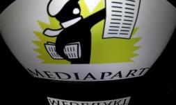Le logo de Mediapart à Paris le 28 décembre 2016