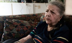 La résistante Madeleine Riffaud, lors d'une interview avec l'AFP, le 26 juillet 2019 à Paris