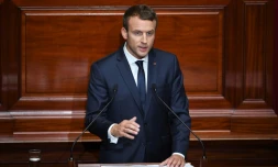 Le président français Emmanuel Macron devant le Congrès à Verseilles près de Paris, le 3 juillet 2017
