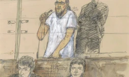 Mohamed Lamine Aberouz au procès de l'attentat de Magnanville, au palais de justice de Paris le 25 septembre 2023