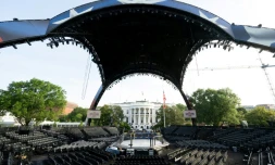 La structure construite pour accueillir les combats de MMA Ă la Maison Blanche, Ă Washington, le 11 juin 2026