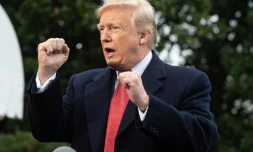 Le président des Etats-Unis Donald Trump lors d'une conférence de presse devant la Maison Blanche le 9 novembre 2018.