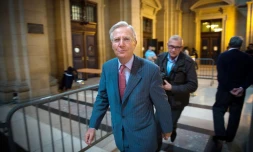 Denis Gautier-Sauvagnac le 22 octobre 2013 à Paris, lors de son procès en première instance