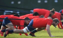 Le XV de la Rose à l'entraînement, à Teddington, le 10 novembre 2020