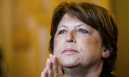 Martine Aubry, le 8 septembre 2014 à Lille lors d'une conférence de presse