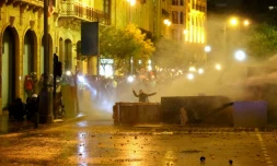 Heurts entre les manifestants et les forces de l'ordre libanaises dans le centre de Beyrouth, le 19 janvier 2020