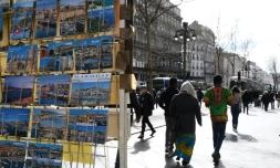 Sur la Canebière, à Marseille où d'importants travaux de rénovation sont engagés par la mairie, le 3 mars 2017