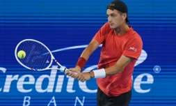 Le Français Térence Atmane lors de son succès face au Danois Holger Rune, en quart de finale du tournoi de Cincinnati, le 14 août 2025