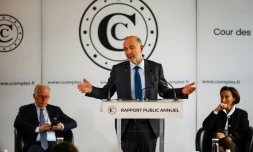 Le président de la Cour des Comptes Pierre Moscovici à Paris le 12 mars 2024