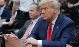 L'ex-président américain Donald Trump lors d'une audience à son procès civil pour fraudes, à New York, le 17 octobre 2023