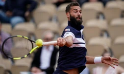 Le Français Benoßt Paire contre le Japonais Kei Nishikori en 8e de finale à Roland-Garros, le 3 juin 2019