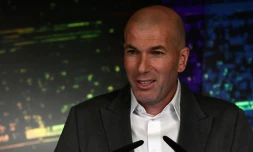 Zinedine Zidane en conférence de presse à Madrid le 11 mars 2019 pour son retour comme entraîneur au Real