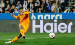 Kylian Mbappe lors du match de championnat d'Espagne du Real Madrid à Leganes, le 24 novembre 2024